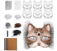 Générique Cat Mask Virgin Cat Mask Set Neutral Cat Mask Creative Activities with Tulle and Felt Accessories for Carnival Cosplay Masquerade