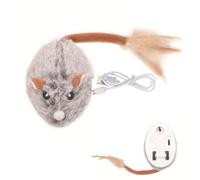 Générique Cat Mice Toy, Electronic Kitten Toy, Feather Tail Toys, Smart Sensing Toys, USB Rechargeable Electric Plush Cat Mice Toy with Smart Sensing for Indoor and Outdoor Exercise, USB Rechargeable