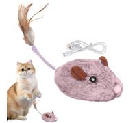 Générique Cat Mice Toy, Electronic Kitten Toy, Feather Tail Toys, Smart Sensing Toys, USB Rechargeable Electric Plush Cat Mice Toy with Smart Sensing for Indoor and Outdoor Exercise, USB Rechargeable