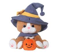 Générique Cat Plush Toy | Witch Kitten Toy with Hat and Cape | 25 cm Cute Plush Figure for Halloween | Decoration Living Room Bedroom Party Birthday Gift Girls Boys