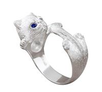 Générique Cat Ring, Adjustable Open Band, Electroplated Alloy Jewelry, Cute Animal Design, Stylish & Comfortable Fit, Ideal for Travel, Daily Wear, Weddings, Size 16-20, 1 Piece