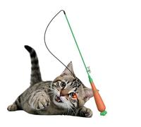 Générique Cat Rods - Exercise Fishing Rod with Light | Rope Toy with Carrot Handle | for Bedroom, Apartment, Post-Meal Activity, Boredom Prevention, Stimulation