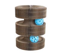 Générique Cat Scratching Board | Foldable Interactive Accordion Pet Supplies with Balls Ball Track Toy for Indoor Outdoor Play Training Boredom Mental Stimulation Family Time Travel