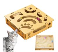 Générique Cat Scratching Post - Maze with 4 Bell Balls to Save Your Furniture | Cat Scratching Puzzle Box for Pets and Indoor Dogs