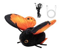 Générique Cat Toy Interactive Butterfly Flapping Automatic Electric Animal Simulation Realistic Plush Wand Hanging Rope USB Rechargeable 40g 16.5x8x5cm