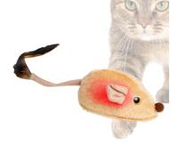 Générique Cat Toys - Cat Mousee Toy | Interactive Electric LED Automatic Chasing Exercise Game with Automatic Movement for Pets, Mice Toy with Tail and Sound for Kitten Playtime