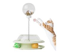 Générique Cat Treat Dispenser - Food Toy with Spring and Balls, Fun Food Dispenser for Indoor Play and Exercise - Fight Boredom and Stress Feline