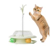 Générique Cat Treat Dispensing Toy,Interactive Spring Ball Toy - Fun Food Dispenser for Indoor Play and Exercise | Feline Boredom & Stress Relief