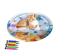 Générique Cat Water Play Mat, Pet Cooling Pad, Splash Activity Sheet, Heat Relief Toy, Bed Lounger, Cushion Soother, Game Zone, for Small Animals, Yard, Travel, Home, Summer