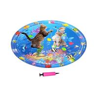 Générique Cat Water Play Mat - Sensory Water Mat for Pets | Cooling Inflatable 100 x 100 cm with Pump for Garden Outdoor Indoor Puppies Cats