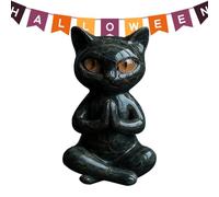 Générique Cat Yoga Statue Animal Decor Resin Halloween