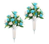 Générique Cemetery Flowers for Grave - Gravesite Decoration | Artificial Graveside Flowers | Artificial Graveside Decor for Women Men Planners Visitors Caregivers Veterans Professionals Memorial