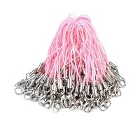 Générique Charm Lanyard for Phone | 100 Pieces Strap with Lobster Clasp and Pendant, Wrist Strap and Phone Case | For Women Men Backpack Jewellery Creation Keyring, Pink, Se référer au descriptif