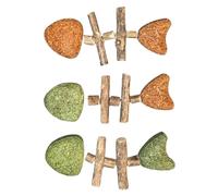 Générique Chew Toys for Cats | Interactive Stick 3 Pieces Fish Bone Design, Chew Toy for Kitten Teething | Birthday Gift Idea