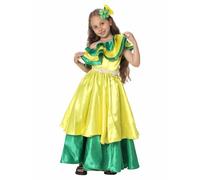 Générique Chic and elegant girls' ethnic style cosplay dress, Brazilian colour, Halloween costume, carnival, show for children, 5 to 11 years (yellow, 7-8 years)