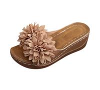 Générique Chic and Elegant Women's Sandal - Comfortable Wedge Sandals Women Shoes Bare Feet Breathable Open Sandals Walking Sandals Casual Nude Feet Beach Summer Mule, khaki, 8 UK