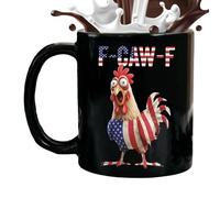 Générique Chicken Coffee Mug, 355 ml Ceramic Mugs with US Rooster Flag, Dishwasher Safe Milk Mug for Coffee, Tea, Juice, Hot and Cold Drinks, Friends, Colleagues, Christmas,