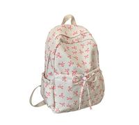 Générique Children's Backpack School Travel Lightweight Personalized Durable with Bow Pretty Preppy for Teenage Girls Aesthetic and Girly for Back to School for College Makeup Bag, Light Pink, Taille