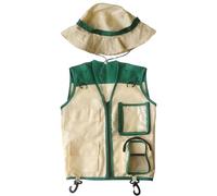 Générique Children's Explorer Jacket, Outdoor Camping Costume, Explorer Kit, Jacket and Hat for Outdoor Activities, Hiking, Jungle, Picnic, Safari, Garden, Zoo, Beach, Adventure
