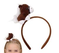 Générique Chinese New Year Headband, Equine Plush Head Accessory, Animal Costume Headband, for Chinese New Year, Stage Performance, Theme Parties, Cosplay and Videos