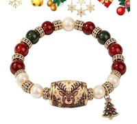 Générique Christmas Adjustable Beaded Bangle Bracelets for Holidays and Holidays