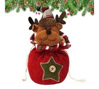 Générique Christmas Bags - Knitted Christmas Candy Bag, Decorative Reusable Storage with Father Reindeer Snowman for Candy Packaging, Elk, Se référer à la description