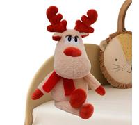 Générique Christmas Decorations Reindeer Shaped Toy Accessory with Red Scarf 50 cm - Plush Animal Christmas Deer for Indoor Living Room Bedroom Sofa Floor Friends Family with Sound