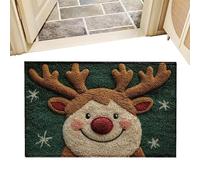 Générique Christmas Doormat | Non-Slip Reindeer Doormat - 60 x 40 cm Washable Christmas Kitchen Mat for Porch Entrance Bathroom Living Room Laundry Room During the Holiday Season