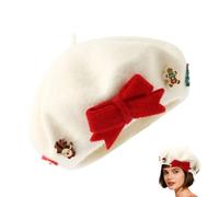 Générique Christmas Hat | Elegant Retro Bow Hat, Warm Christmas Hat for Artists | For Winter Festive Outfit Cosplay New Year and Celebrations