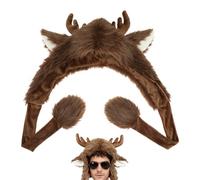 Générique Christmas Hat, Plush Christmas Head Cover with Ear Protectors | Cute Deer Hat for Trapper Costume | for Women Girls Party Skiing Travel Cycling Camping Hiking Walking