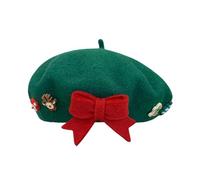 Générique Christmas Hat - Retro Hat with Bow Elegant | Christmas Berets for Women, for Party Costume, Holiday Outfit, Cosplay, New Year
