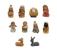 Générique Christmas Nativity Scene, 10 Pieces Miniature Figures Jesus | Home Decoration Grandma Living Room Church Bedside Table Office Friend Garden Dorm