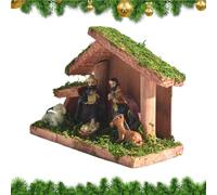 Générique Christmas Nativity Scene Miniature Figurine with Child Jesus - Holy Family with Nativity Scene and Stable, for Indoor Christian Table Fireplace Bedroom Living Room Office Church Parties