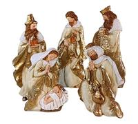 Générique Christmas Nativity Scene Set, 5 Pieces Holy Family Resin Figurines, Nativity Scene Figurines - for Indoor Christmas Decoration for Home Table Office Church Fireplace