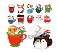 Générique Christmas Notepad, 12 Pieces Reindeer Tea Cup for Office | Paper for Christmas List | for School Kindergarten Classroom Reward Party DIY Pencil Kits