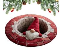 Générique Christmas Rug - Santa Claus Design, Optical Illusion Floor Decoration Parties | for Bedroom, Kitchen, Apartment, Office, Hotel, Room Decoration, Party Decorations, Porch