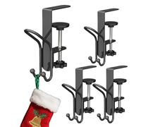 Générique Christmas Stocking Porters - 4 Piece Metal Mantel Storage and Garland Hook, Multi Purpose Ornament Hangers