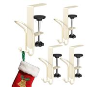 Générique Christmas Stocking Porters - 4 Piece Metal Mantel Storage and Garland Hook, Multi Purpose Ornament Hangers