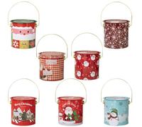 Générique Christmas Treat Boxes - 7 Pieces Christmas Candy Container, Christmas Candy Box with Handle and Lid | For Sweets, Food, Party, Snack, Dessert, Chocolate