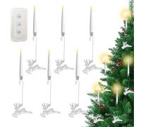 Générique Christmas Tree Candles - Christmas Decorations - Sparkling LED Candle Ice Cubes Birds Elk with Remote Controlled Timer, for Indoor Tree House Fireplace Table Party