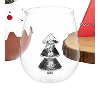 Générique Christmas Tree Shaped Wine Glass - Glass Christmas Decorations - Table Decoration for Dining Room - For Living Room, Bedroom, Office, Bar, Restaurant, Wedding, Party, Tea Milk, Juice, Water