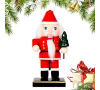 Générique Christmas Wooden Nutcracker Figures - 16cm Penguin, Gingerbread Man, Ełf & Christmas Nutcracker Soldier | Holiday Collectible Sculptures for Table Shelf Mantel Cabinet Gìft Bag Fillers