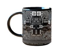 Générique Circuit Board Coffee Mug, Geeky Coffee Mug, Programmer Gift Cups, Computer Engineer Drinkware, Electronics-Inspired Tech Lover Cup for Adults 16x13x11cm