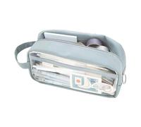 Générique Clear Pencil Pouch, Transparent Waterproof Pen Case, 21.5x10.5x6.5cm/8.46x4.13x2.56 inches Zipper Pouch Portable Design, Storage for Kids, Teen, College Students, Adults PVC+Fabric, blue, Se