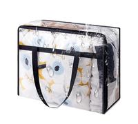 Générique Clear Zippered Storage Bags | 40L Heavy Duty Container With Zipper And Handles | Foldable Comforter Storage Bag | For Bedding Pillows Sheets Blankets Comforters Toys Closet