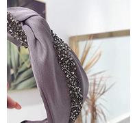 Générique Clip Tie Hand Bow Head Soft Women Hair Hoop Hair Simple Girls Scarf Hen Party (Grey, One Size)