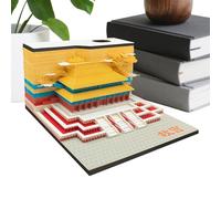 Générique Clockwork Memo Pad 3D Forbidden City Sticky Notes Acrylic Coated Sticky Notes Desk Organizer & Artistic Calendar for Thanksgiving Housewarming