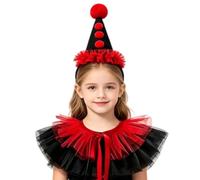 Générique Clown Collar Ruffled Headband Cosplay Vintage | Clown Hat Headband Halloween Costume for Girls, Carnival, Christmas, Carnival, Costume, Masquerade