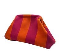 Générique Clutch Bag - Kiss Lock Dumpling Woven Crochet Bag Casual Knitted Accessory | Lightweight Soft Texture Design, Trendy Fashion Statement for, Purple Orange, Se référer au