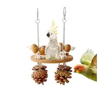 Générique Cockatiel Toys - Fun Interactive Natural Chew Swing | Occupation Toys and Accessories for Birds | Cockatiels/Lovebirds Enrichment/Conure Cage